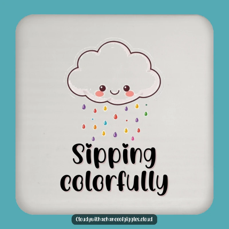 Funny Happy Cloud Coaster: Protect Surfaces with Cheer - A Hilarious Gift!