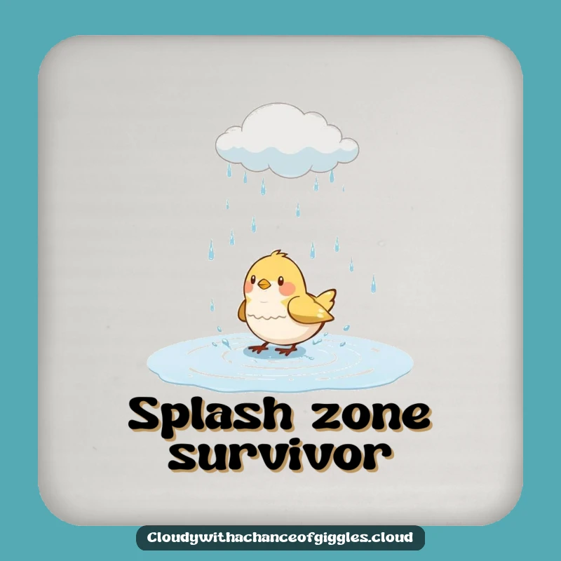 Funny Bird Splashing Coaster: Protect Surfaces with Rain Cloud Charm, Sweet Funny Gift
