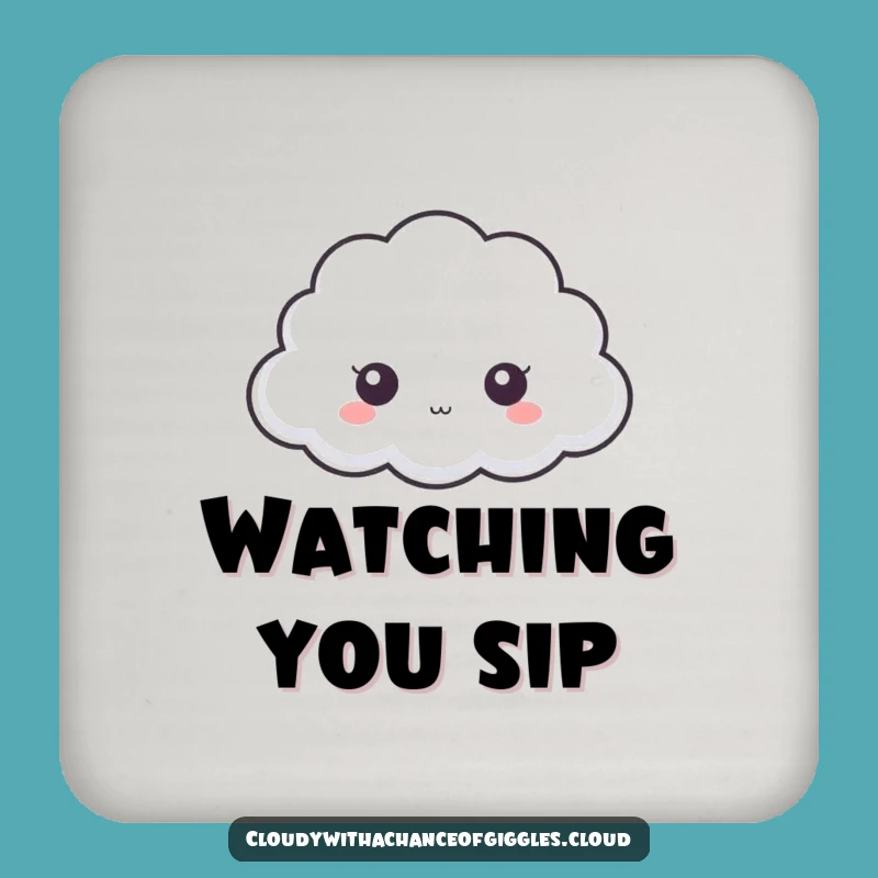 Funny Peek-a-Boo Cloud Coaster: Protect Surfaces with Charm - Hilarious Gift!