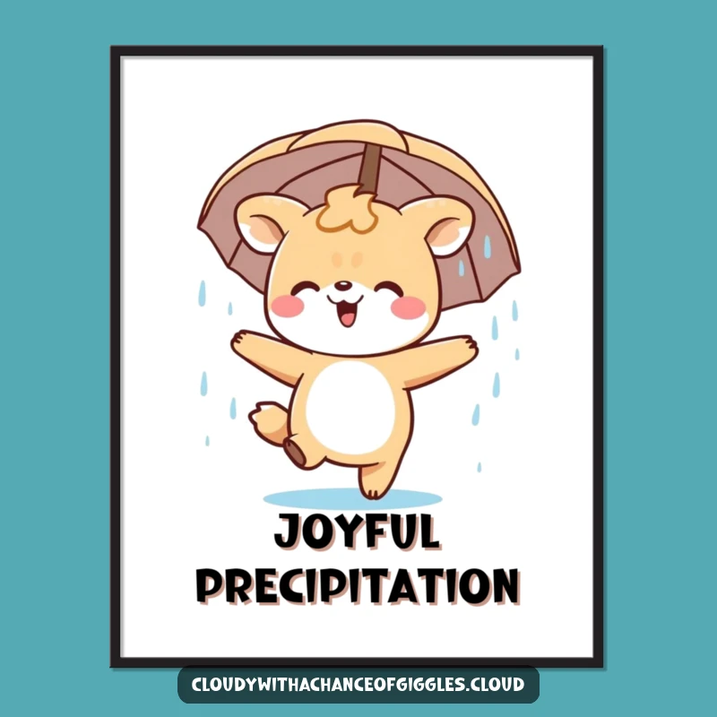 Funny Animal Rain Dance Poster: Cute Art for Animal Lovers, Perfect Funny Gift