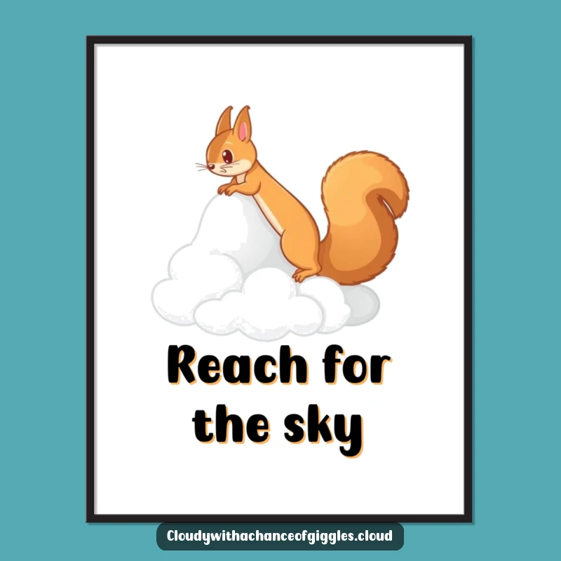 Funny Cloud Squirrel Poster: Decorate with Whimsy, Unique Funny Gift!
