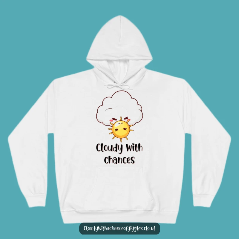 Funny Cozy Cloud Hoodie - Warm & Mischievous Sun Hiding Design
