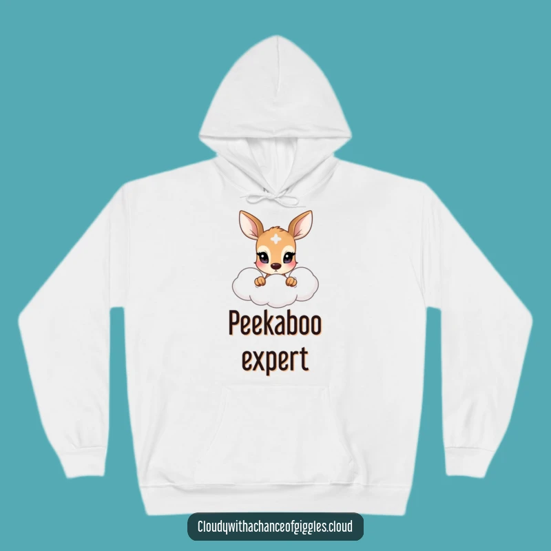 Cozy Funny Deer Hoodie: Cloud Peeker Comfort, Perfect Funny Relaxing Gift