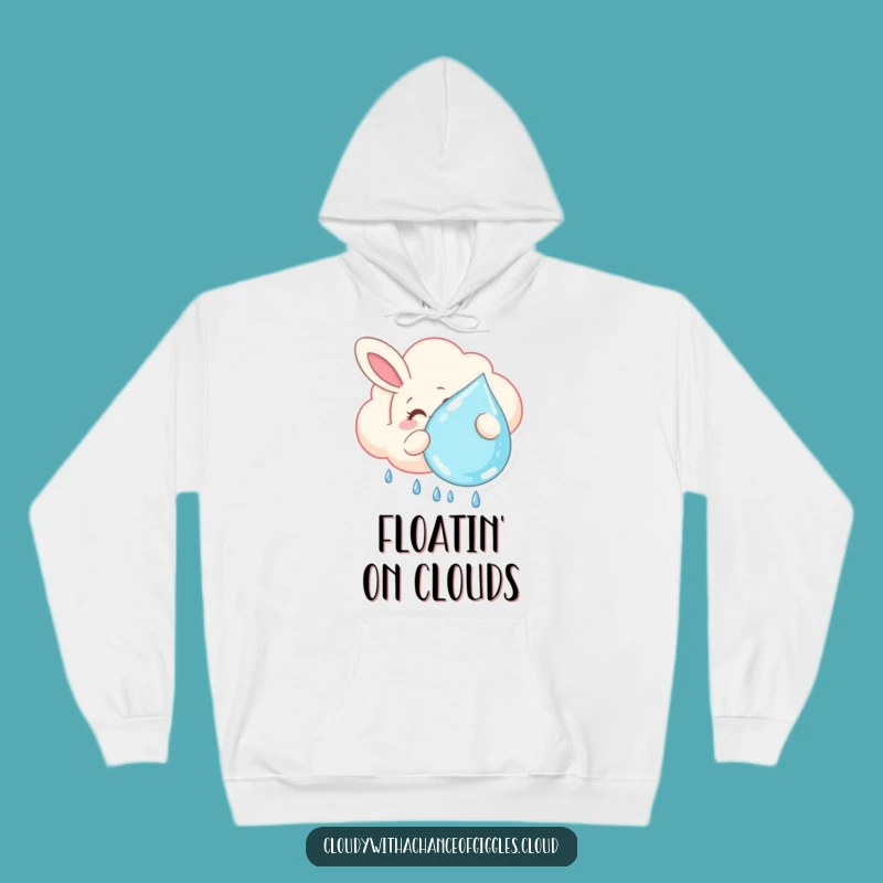 Funny Bunny Cloud Hoodie - Cozy & Cute Whimsical Raindrop Design