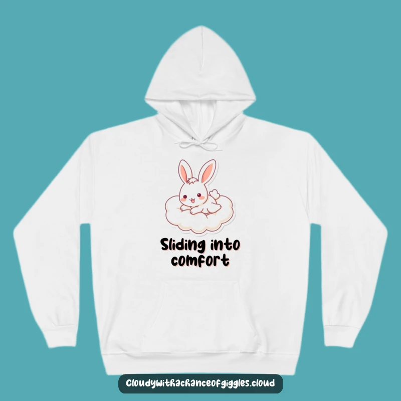 Funny Bunny Cloud Hoodie: Cozy Cheerful Slider, Ideal Funny Gift for Comfort