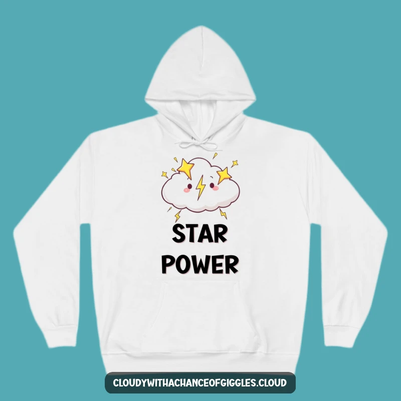 Funny Star Lightning Cloud Hoodie: Cozy Cosmic Energy - Hilarious Gift!