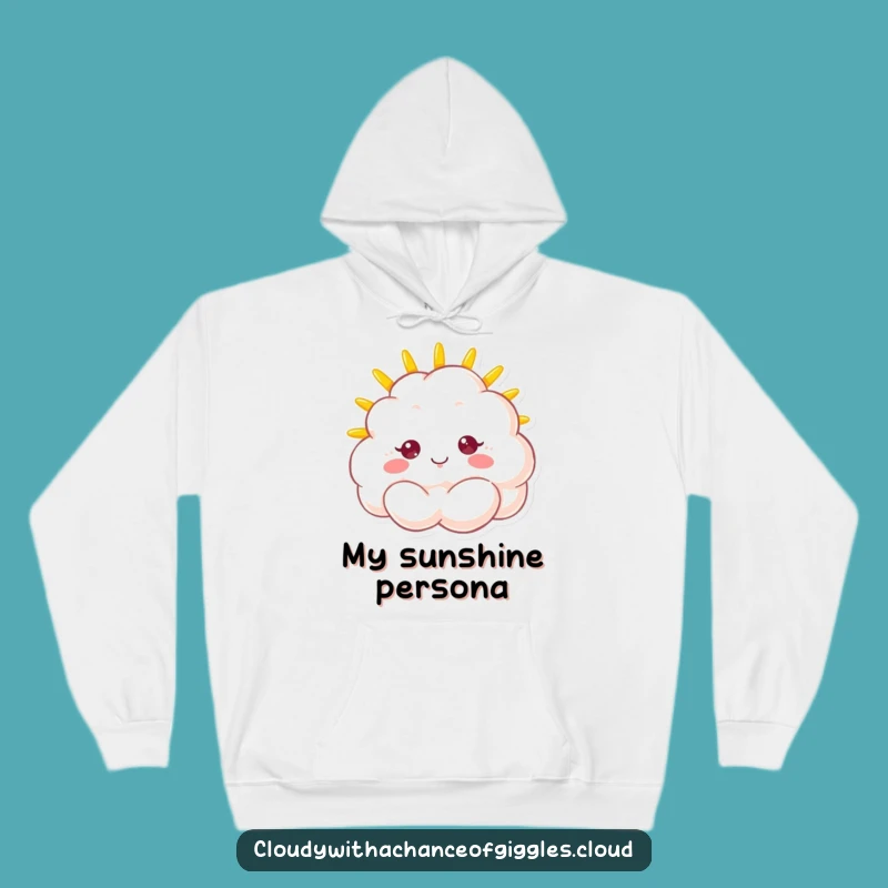 Funny Sunshine Cloud Hoodie: Cozy & Fluffy Character's Beaming Face Sweatshirt Gift