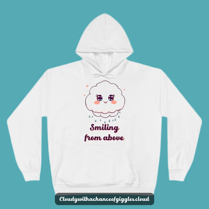 Kawaii Cloud Smiles Hoodie: Cozy Funny Wear for Dreamers, Awesome Funny Gift