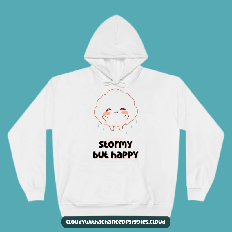 Funny Joyful Rain Cloud Hoodie: Cozy Up with Cheerful Showers