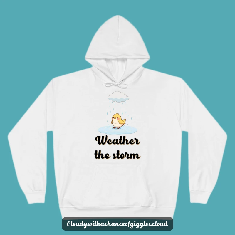Funny Bird Splashing Hoodie: Cozy Rain Cloud Companion, Ideal Funny Gift for All