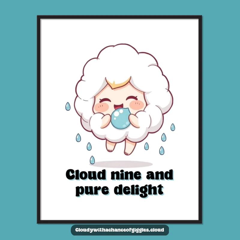 Free Printable Wall Art: Giggling Cloud - Whimsical Downloadable Decor Gift