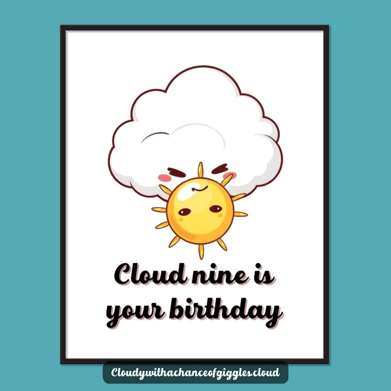 Free Printable Wall Art: Mischievous Cloud Grin, Funny Downloadable Decor