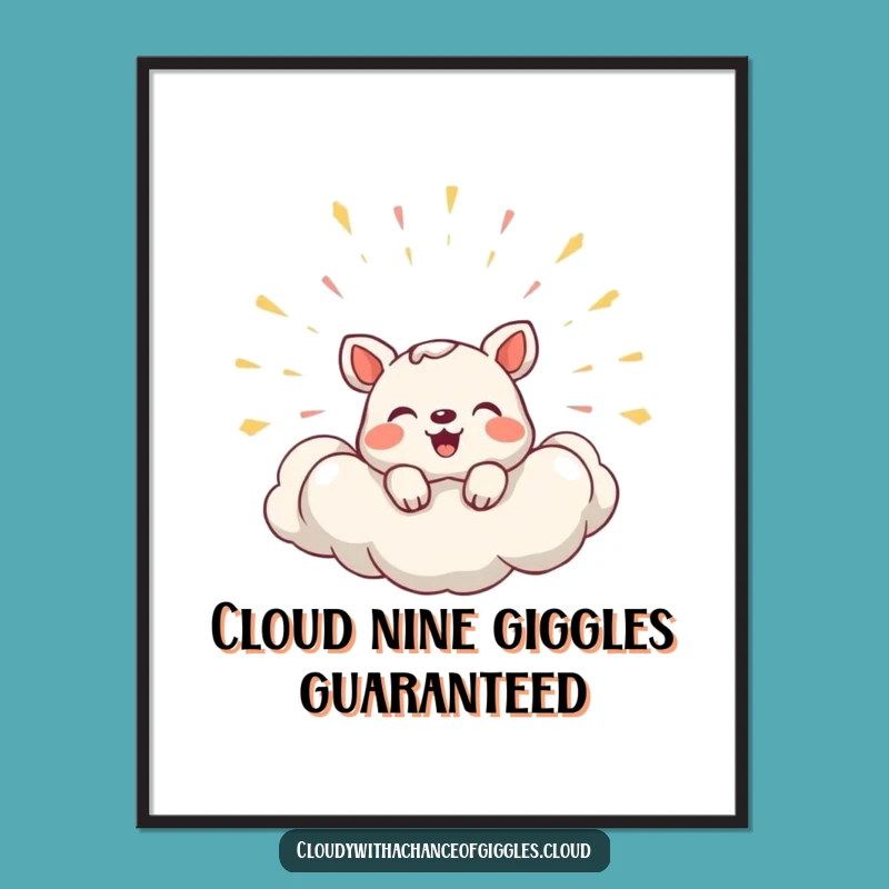 Free Printable Wall Art: Shy Animal, Laughing Cloud Downloadable Whimsy