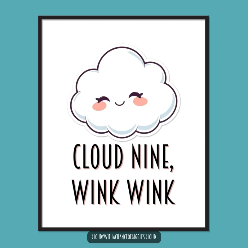 Free Printable Wall Art: Winking Cloud Decor, Humorous Downloadable Art Gift!
