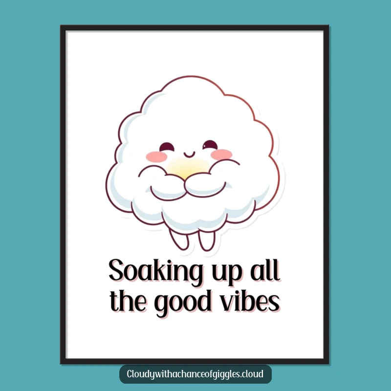 Funny Free Printable Wall Art: Cloud Sunbeam Hug Humor Downloadable Art