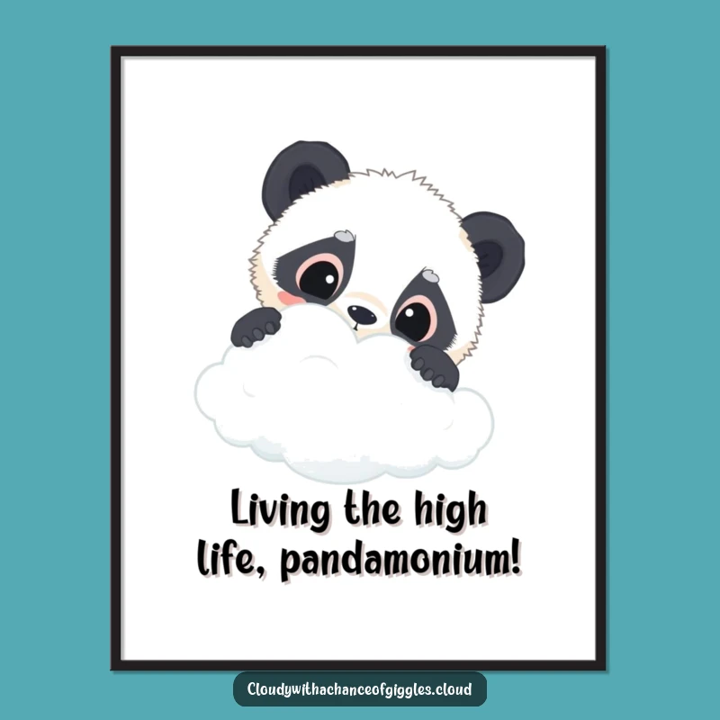 Funny Free Printable Wall Art: Curious Panda Cloud - Cute Downloadable Decor!