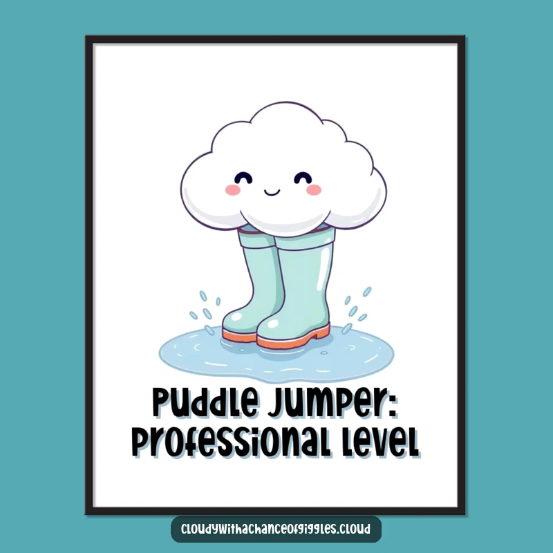 Free Printable Wall Art: Funny Cloud Boots Splash, Humorous Downloadable Home Decor Gift!