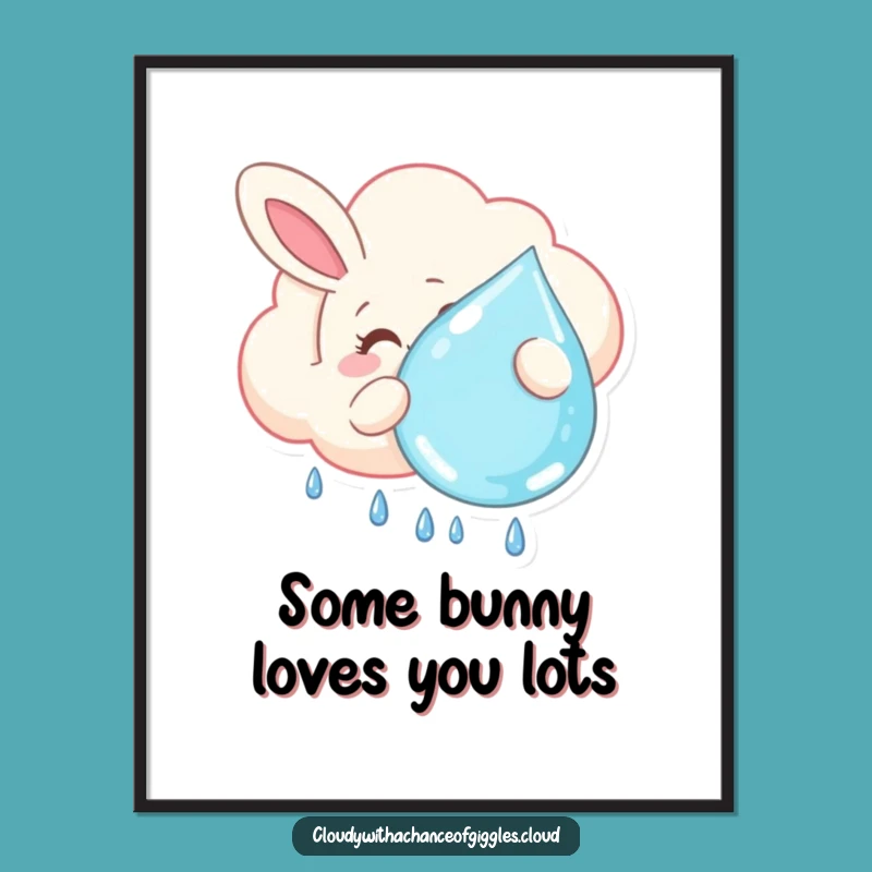 Free Printable Wall Art: Bunny Cloud, Funny Whimsical Decor, Downloadable Art