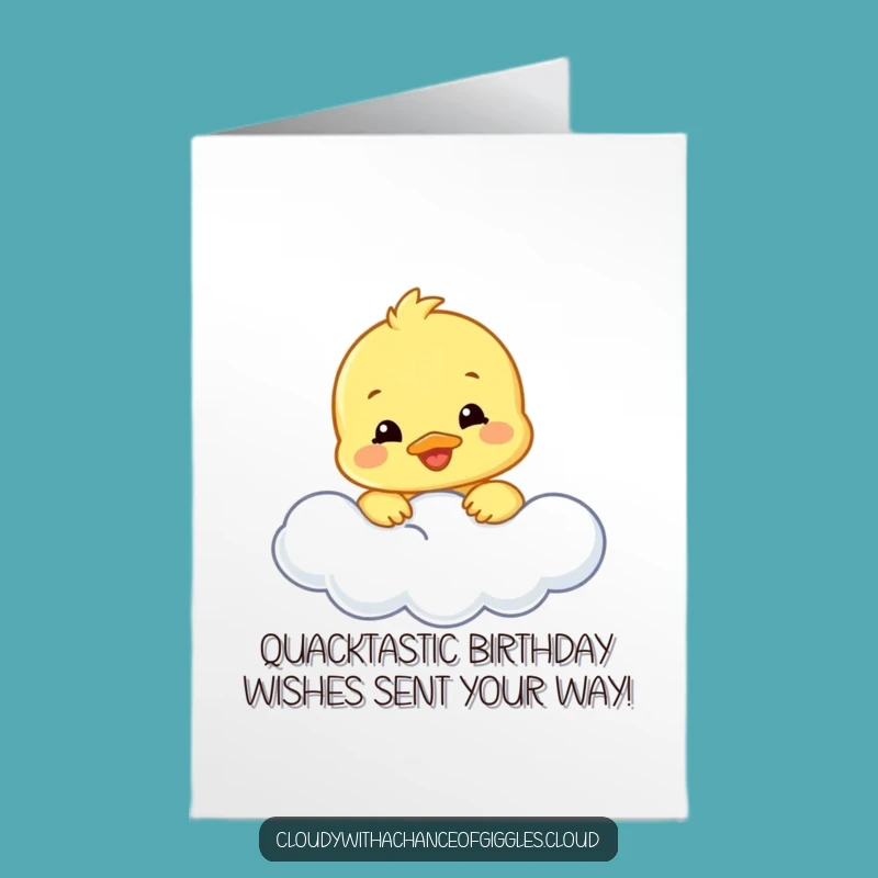 Free Printable Birthday Card: Funny Duckling Cloud Design - Instant Download Gift!