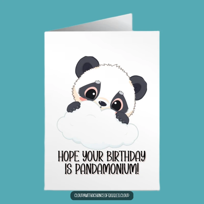 Free Printable Birthday Card: Curious Panda Cloud - Fun Downloadable Gift!