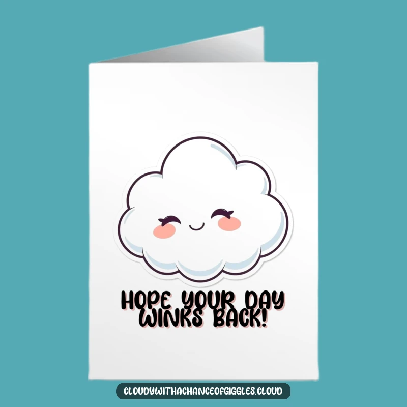 Free Printable Funny Birthday Card: Winking Cloud, Cheerful Downloadable Gift!