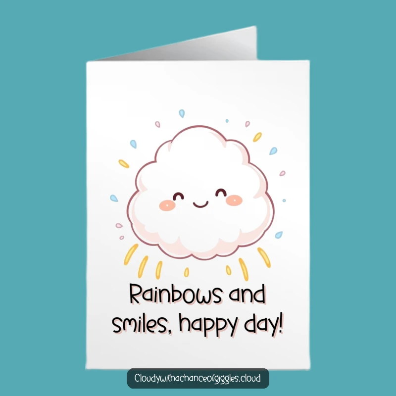 Free Printable Cloud Birthday Card: Rainbow Raindrops for a Magical DIY Gift