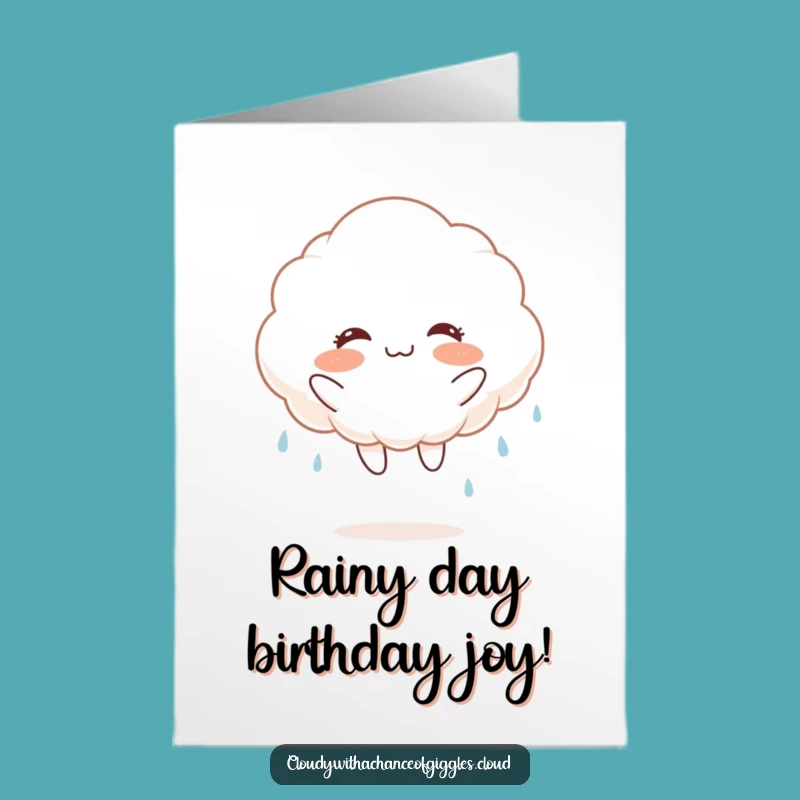 Free Printable Birthday Card: Joyful Rain Cloud Fun Greeting