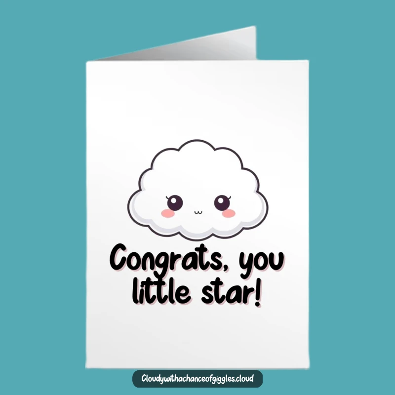Free Printable Congrats Card: Shy Cloud Peek for Your Wonderful News