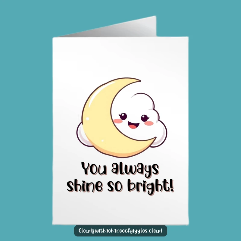 Free Printable Congrats Card: Cheeky Moon Cloud, Humorous Downloadable for Your Big Win