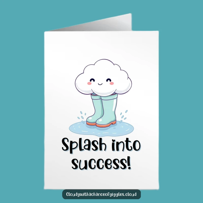 Free Printable Congrats Card: Cloud Boot Splash, Hilarious Downloadable Celebration Gift!
