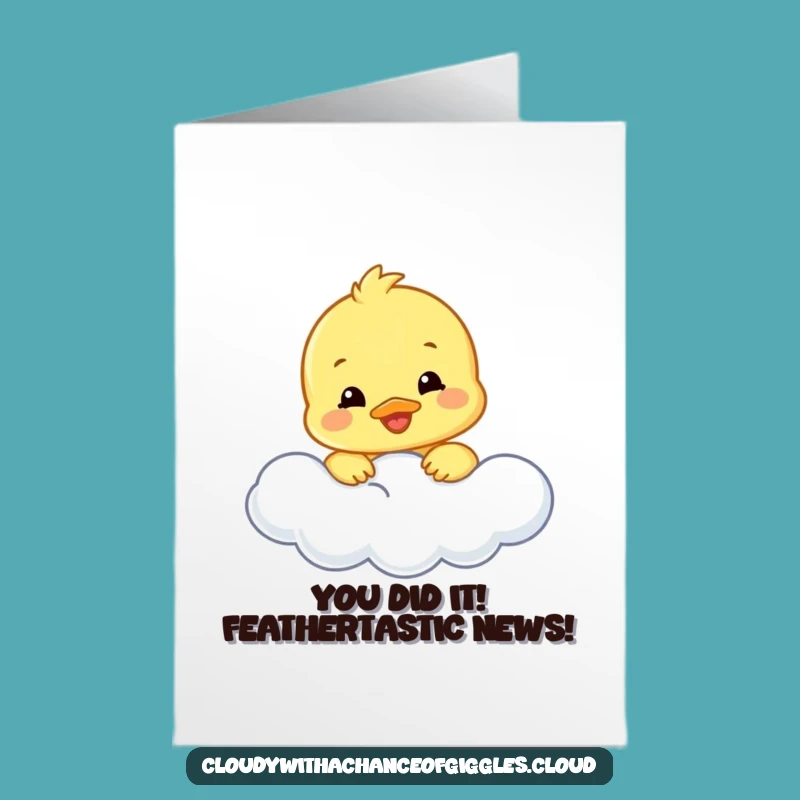 Free Printable Congrats Card: Smiling Duckling Cloud - Easy Print at Home Gift!