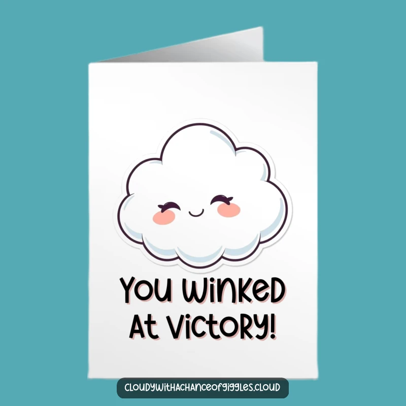 Free Printable Congrats Card: Winking Cloud, Happy Downloadable Success Gift!