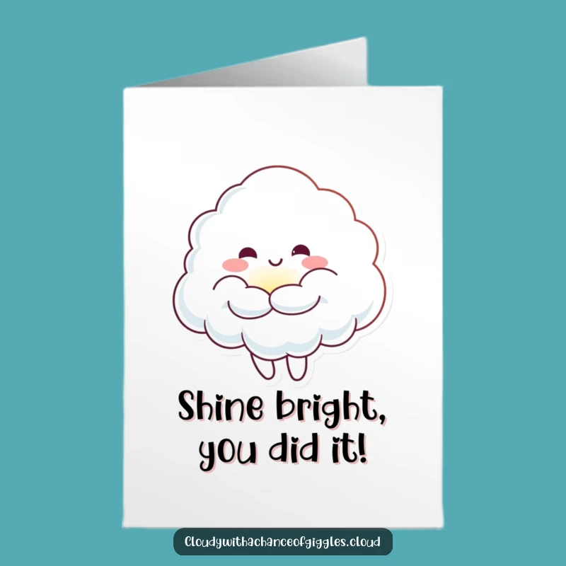 Free Printable Congrats Card: Cloud Sunbeam Hug Humor Downloadable Gift