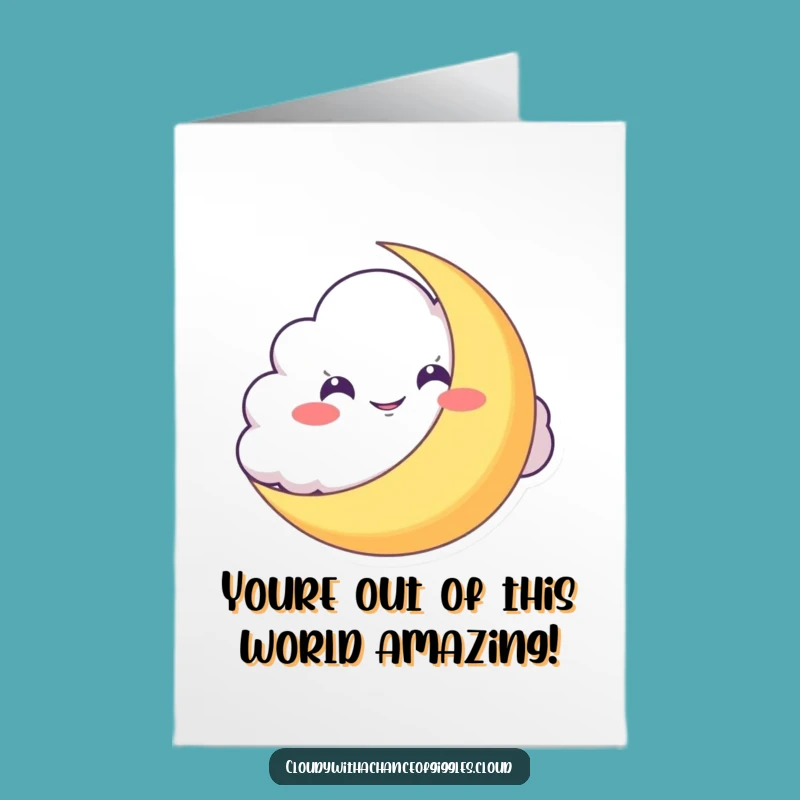 Funny Free Printable Congrats Card: Cheeky Moon Cloud for Success