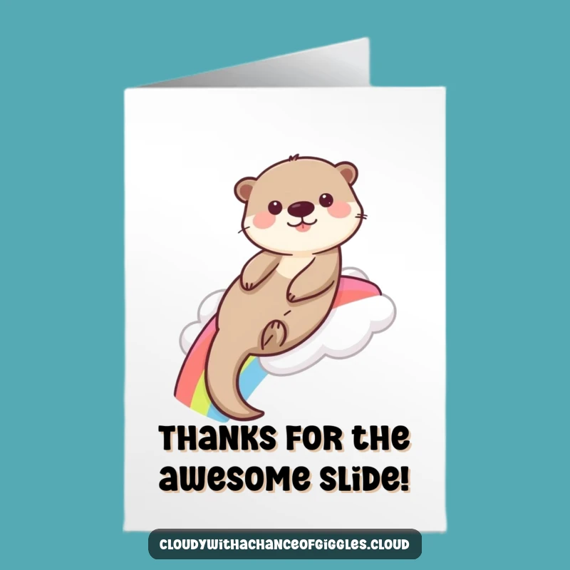 Free Printable Thank You Card: Otter Rainbow Joy, Perfect DIY Gift