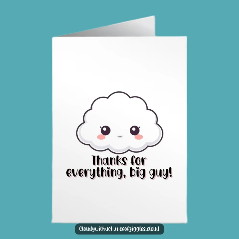 Free Printable Thank You Card: Shy Cloud Peeking to Say Thanks