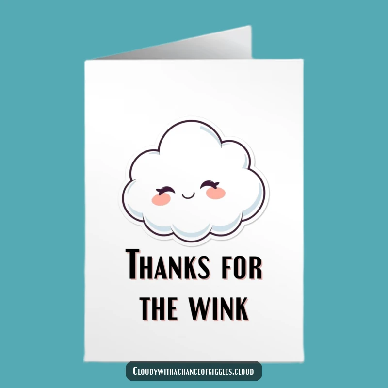 Free Printable Thank You Card: Winking Cloud, Grateful Downloadable Sweet Gift!