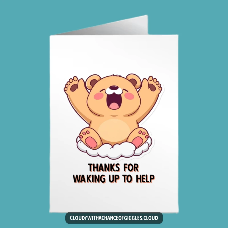 Funny Free Printable Thank You Card: Cozy Bear Cloud Thanks