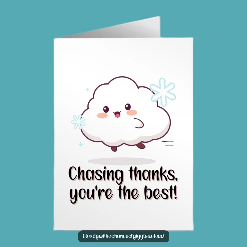Thank You Free Printable Card: Cloud Chasing Snowflake Thanks