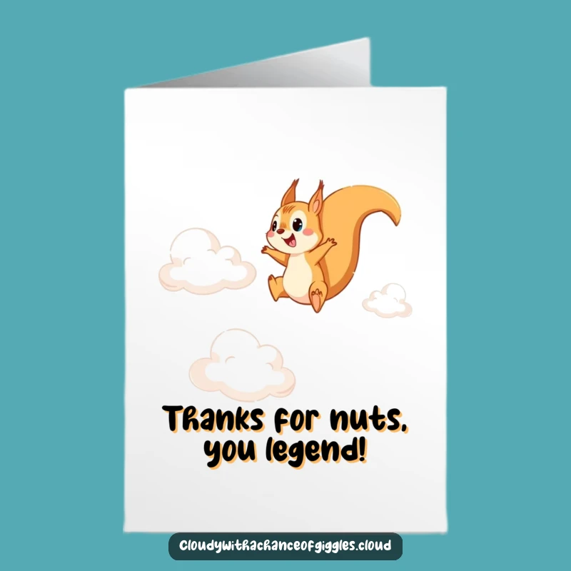 Free Printable Squirrel Cloud Leap Thank You Card - Adorable Downloadable Gratitude Gift