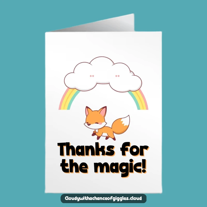Free Printable Thank You Card: Fox Rainbow Thanks, Colorful Downloadable Gift