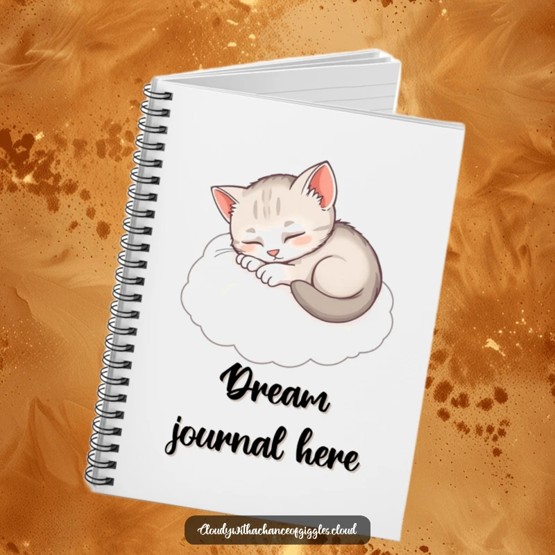 Funny Sleepy Kitten Notebook: A cute kitten peacefully napping on a fluffy cloud, ideal for notes.