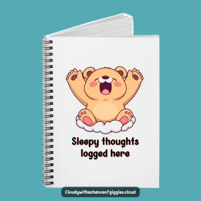 Funny Bear Cloud Yawn Notebook - Journal Your Sweetest Dreams