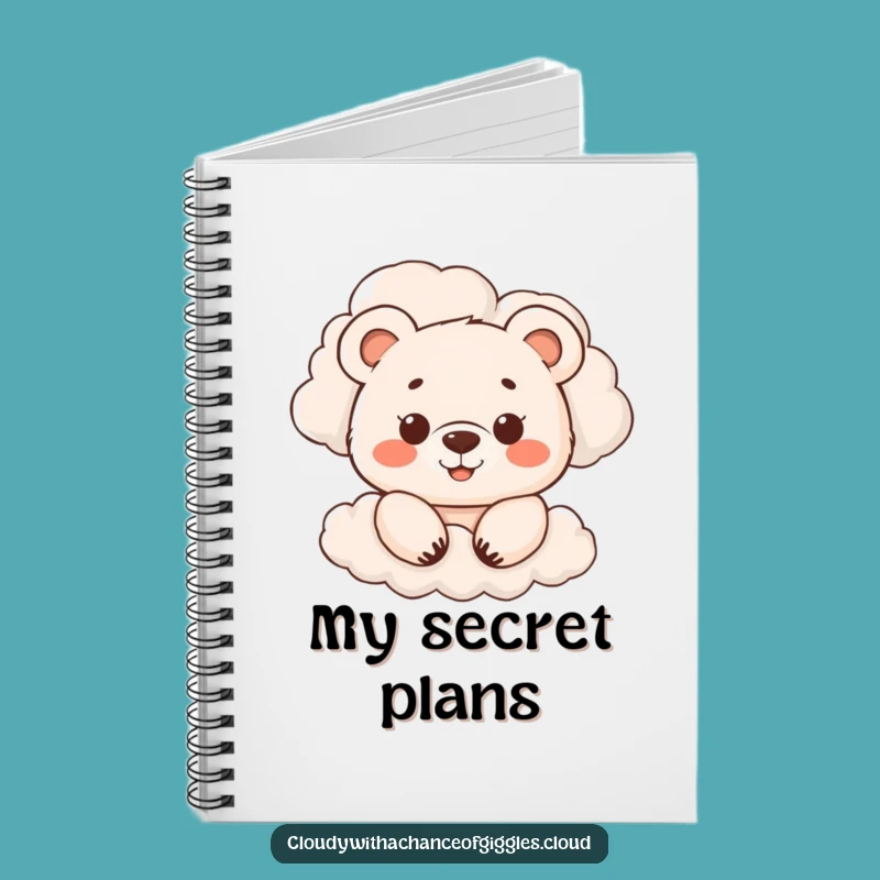 Funny Bear Cub Cloud Peek Notebook - Jot Down Playful Thoughts!