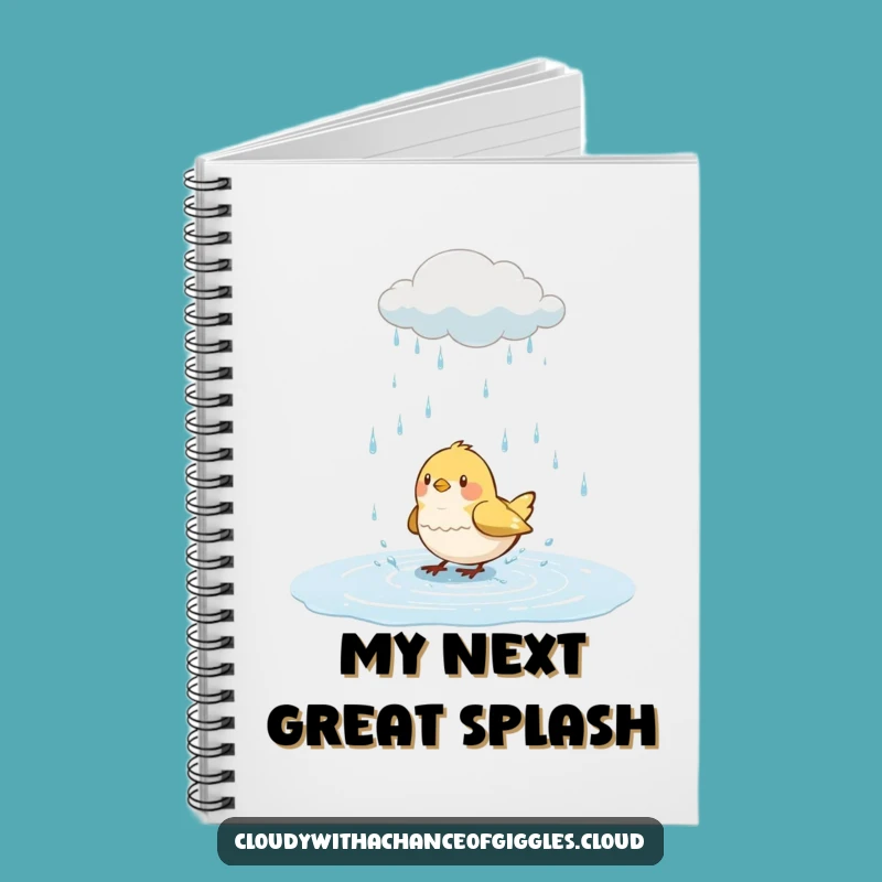 Funny Bird Splashing Notebook: Jot Down Joy with Rain Cloud Cover, Great Funny Gift