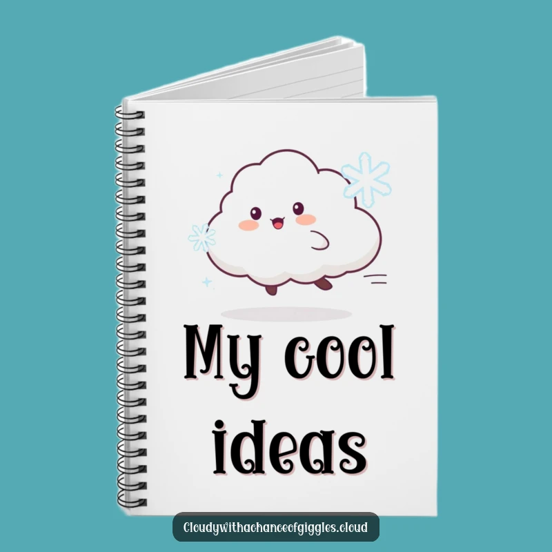 Funny Cloud Animal Notebook: Chasing Snowflake, Cute Winter Journal