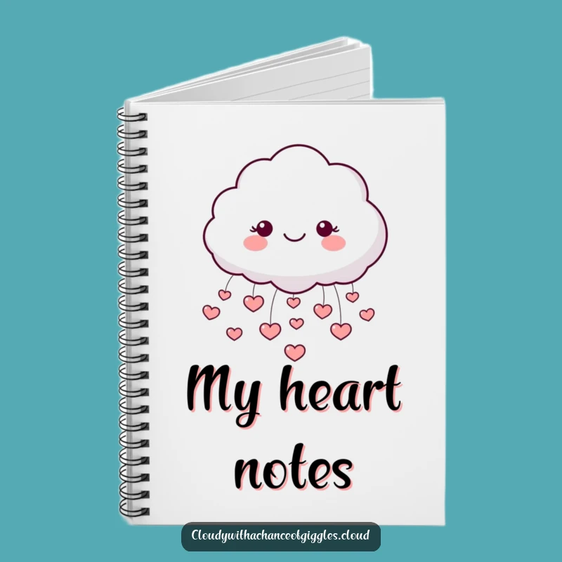 Funny Cloud Heart Rain Notebook: Jot Down Ideas, Happy Face Journal Gift!