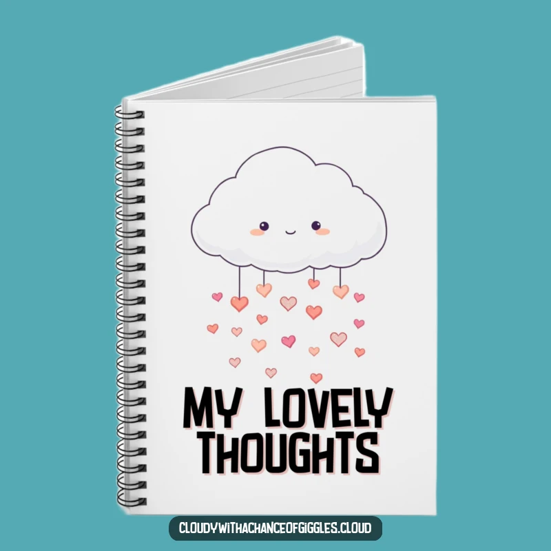 Funny Cloud Raining Hearts Notebook - Jot Down Sweet Thoughts!