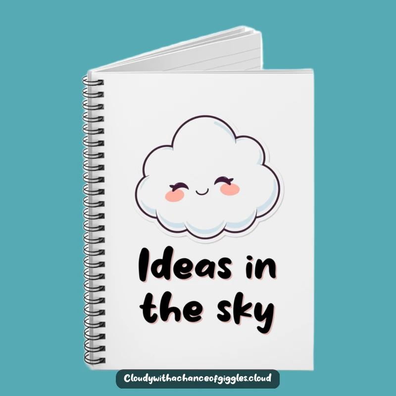 Funny Cloud Wink Notebook - Jot Down Ideas with a Cheerful Character!