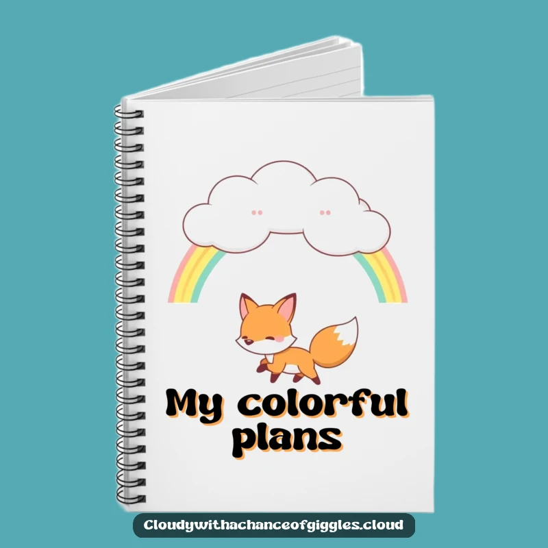 Funny Fox Rainbow Notebook: Jot Down Dreams under Clouds, Great Funny Gift